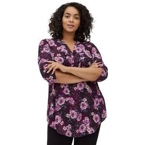 New! Torrid Purple Floral Harper Tunic Sz 5x